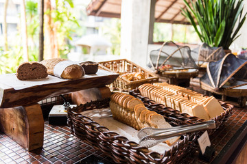 Breads in hotel buffet breakfast