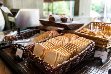 Breads in hotel buffet breakfast