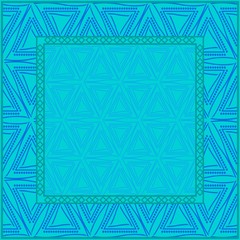 Design Of A Geometric Pattern . Vector Illustration. For Print Bandana, Tablecloth, Fashion. Blue color