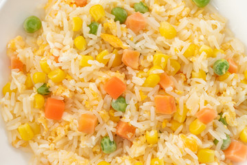 Fried rice in white plate