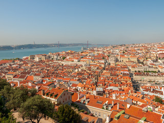 Blick über Lissabon zum Tajo