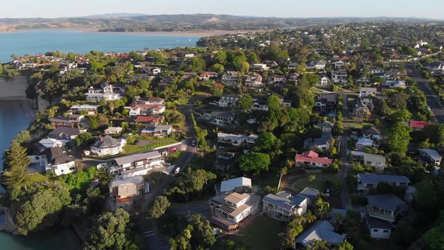 Aerial view of Howick, It is an eastern suburb of Auckland, New Zealand, forming part of what is sometimes called East Auckland. Howick is home to numerous historical buildings,