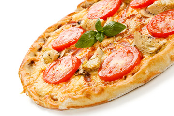 Pizza with mushrooms and artichokes