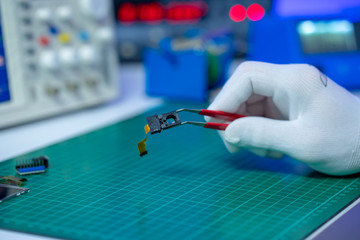 Silicon CCD matrix in the science lab