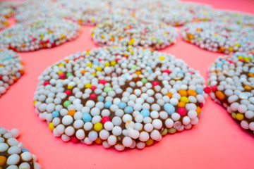 Cookies with colored candy decorations