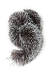 black and gray fur on a white background