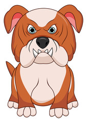 Angry Bulldog Dog Cartoon Mascot Character Brown Color