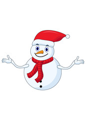 Christmas Snowman cartoon isolated on white background