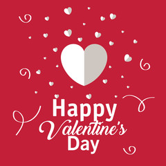 Fototapeta na wymiar happy valentines day card with heart