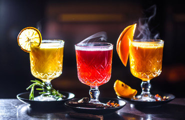 Hot cocktails for winter holidays