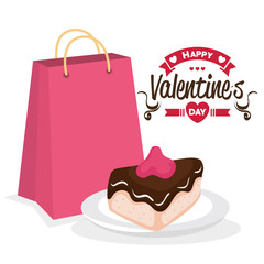 sweet cake portion with hearts love