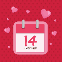 valentines day card with calendar