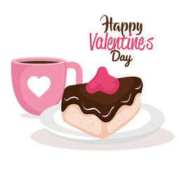 sweet cake portion with hearts love