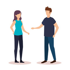 Obraz premium couple avatar characters icons
