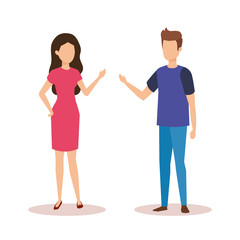 Obraz premium couple avatar characters icons