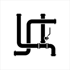Pipe Icon, Pipe Fitting Icon, Water, Gas, Oil Pipeline, Plumbing Work