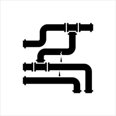 Broken Pipe Icon, Leakage In Pipe