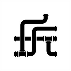 Pipe Icon, Pipe Fitting Icon, Water, Gas, Oil Pipeline, Plumbing Work