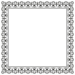 Decorative frame Elegant vector element for design in Eastern style, place for text. Floral black border. Lace illustration for invitations and greeting cards