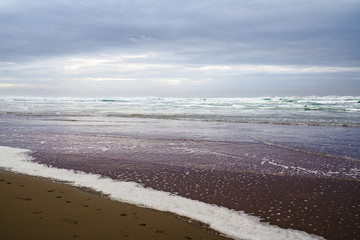 Sunset on the beach, abstract seascape