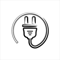 Plug Web Icon Design With Wire