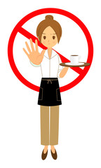 拒否　制止　ウェイトレス　女性　01