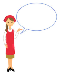 ふきだし　女性レジ店員　02