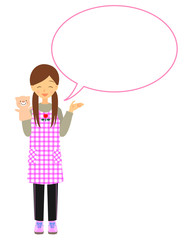 ふきだし　女性保育士　01