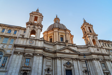 Fototapeta na wymiar Chiesa di Sant'Agnese in Agone is church in Piazza Navona. Rome. Italy