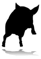A pig silhouette farm animal graphic
