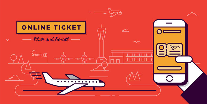 Flat Style Airport Wep Page Design