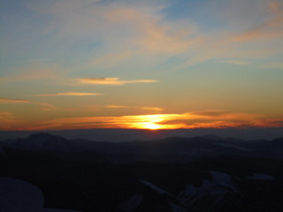 sunset in the mountains