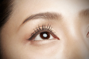 女性の目クローズアップ