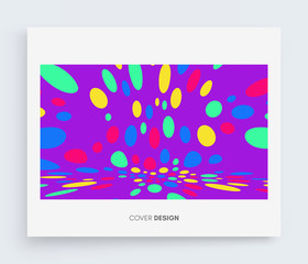 Cover design template. Abstract background with color circles. 3d vector illustration.