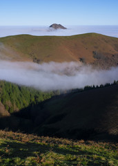 Dawn fog in the mounntains of Aiako Harriak natural Park, Basque Country