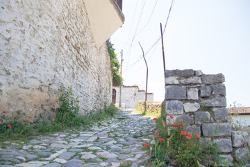 An alley that leads to an old, traditional Berat house, Albania.