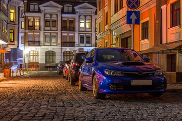 blue car