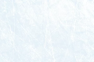 Muurstickers Eishockey Hintergrund - Helles Eis mit Kratzern von Schlittschuhen © kebox
