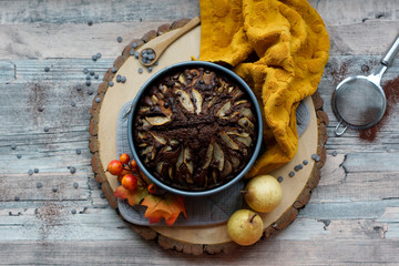 Torta pere e cioccolato