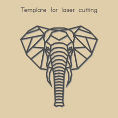 	
Template animal for laser cutting. Abstract geometric elephant for cut. Stencil for decorative panel of wood, metal, paper. Vector illustration.