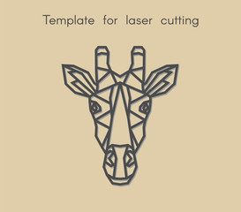 	
Template animal for laser cutting. Abstract geometric giraffe for cut. Stencil for decorative panel of wood, metal, paper. Vector illustration.