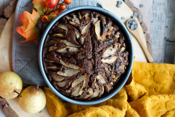Torta pere e cioccolato