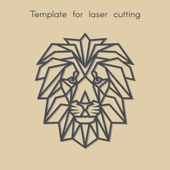 	
Template animal for laser cutting. Abstract geometric lion for cut. Stencil for decorative panel of wood, metal, paper. Vector illustration.