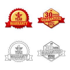 Vector illustration of emblem and badge logo. Set of emblem and sticker stock symbol for web.