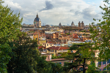 Naklejka premium View on Rome from Terrazza Viale del Belvedere. Italy