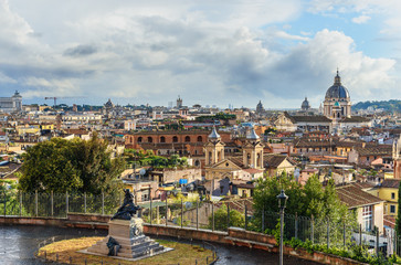 View on Rome from Terrazza Viale del Belvedere. Italy