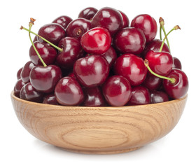 Cherries in Cup isolated on white background