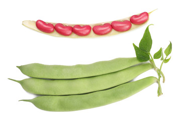Beans isolated on white background, top view