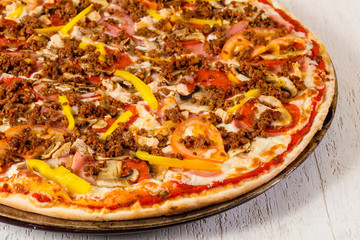 Pizza with minced meat