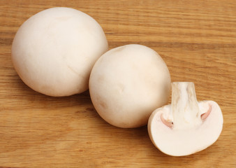 Mushrooms with parsley leaf isolated on white background